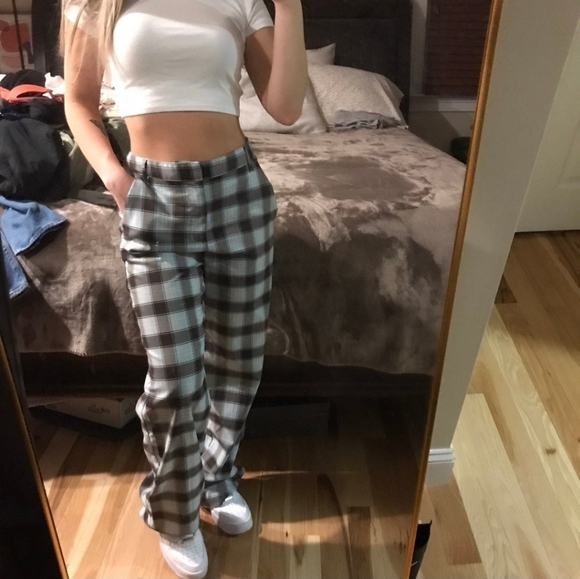 Urban Outfitters  Plaid Wide, Flare High Rise Pants size 4 - Picture 1 of 12